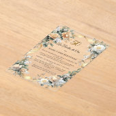 Invitation de Mariage de Diamant Fleurs Dorées (Poser)