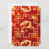 Invitation de Mariage de dragon rouge et or (Dos)