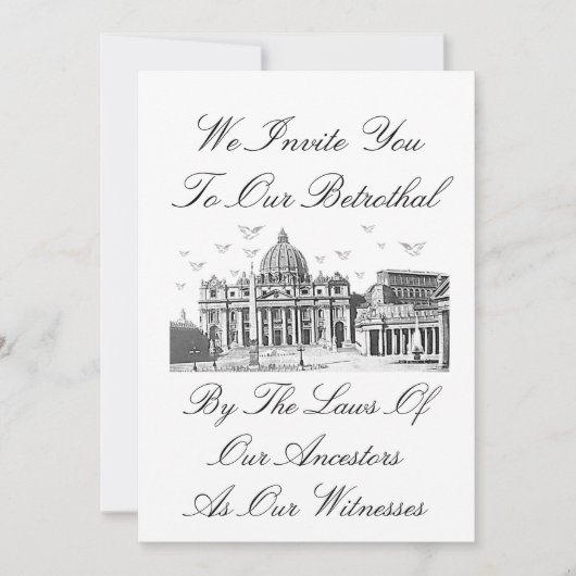 Invitation de mariage de fiançailles romaine (Devant)