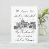 Invitation de mariage de fiançailles romaine (Debout devant)