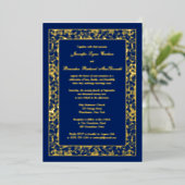 Invitation de mariage de Filigree florale Gold Foi (Debout devant)