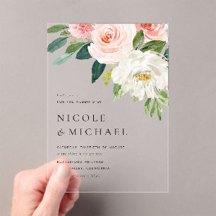 Invitation de mariage de fleurs de jardin jolies a
