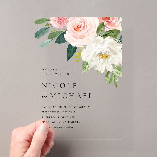 Invitation de mariage de fleurs de jardin jolies a (In situ (ordinateur de poche))