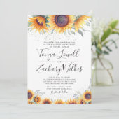 Invitation de mariage de fleurs de tournesol de pr (Debout devant)
