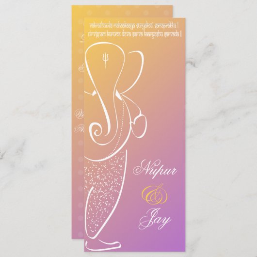 Invitation de mariage de Ganesha :: framboise (Devant / Derrière)