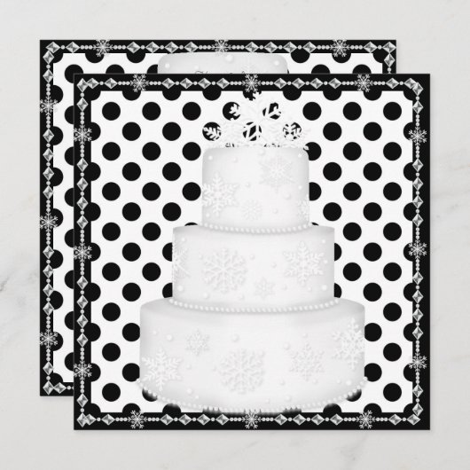 INVITATION DE MARIAGE DE GÂTEAU NOIR (Devant / Derrière)