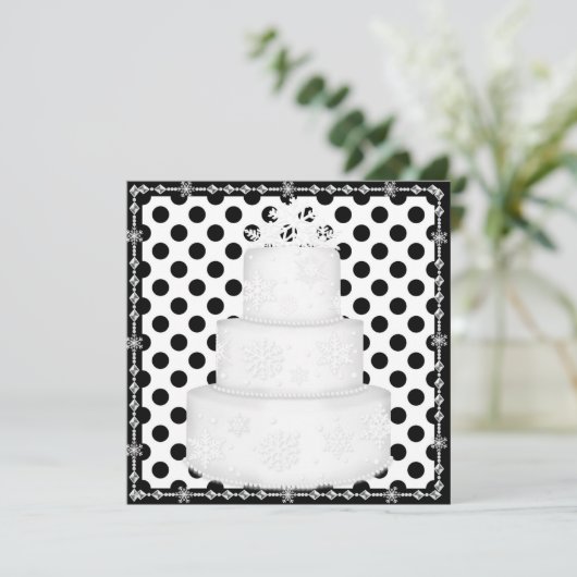 INVITATION DE MARIAGE DE GÂTEAU NOIR (Debout devant)