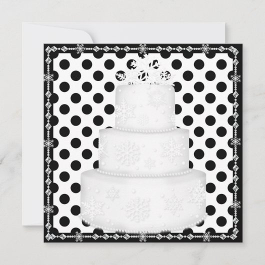 INVITATION DE MARIAGE DE GÂTEAU NOIR (Devant)