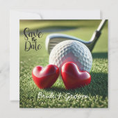 Invitation de mariage de golfeur avec balle de gol (Devant)