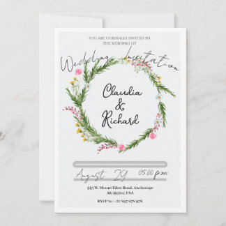 Invitation de mariage de grâce de verdure