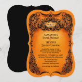 Invitation de mariage de Halloween - orange - (Devant / Derrière)