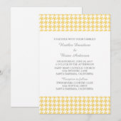 Invitation de mariage de Houndstooth Jaune (Devant / Derrière)