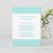 Invitation de mariage de Houndstooth Turquoise (Debout devant)