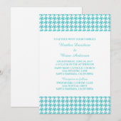 Invitation de mariage de Houndstooth Turquoise (Devant / Derrière)