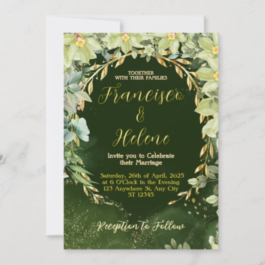 Invitation de mariage de jardin (Devant)