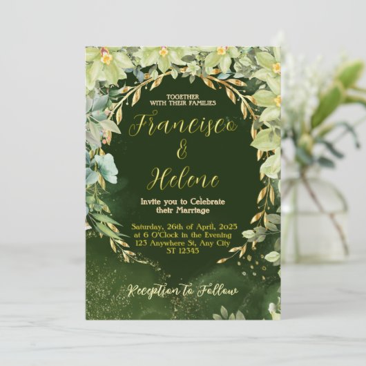 Invitation de mariage de jardin (Debout devant)