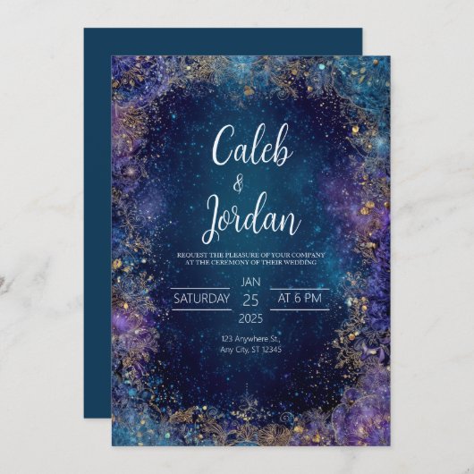 Invitation de mariage de jardin céleste (Devant / Derrière)