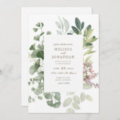 Invitation de mariage de jardin délicate (Devant / Derrière)