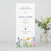 Invitation de mariage de jardin multi floral coule (Debout devant)