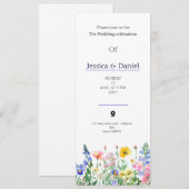 Invitation de mariage de jardin multi floral coule (Devant / Derrière)