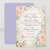 Invitation de mariage de jardin printanier (Devant / Derrière)