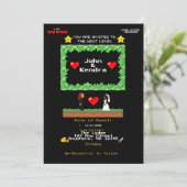 Invitation de mariage de jeu vidéo rétro arcade (Debout devant)