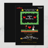 Invitation de mariage de jeu vidéo rétro arcade (Devant / Derrière)