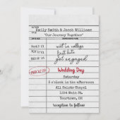 Invitation de mariage de la carte de bibliothèque (Devant)