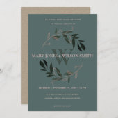 INVITATION DE MARIAGE DE LA GRILLE D'OR ROSE VERTE (Devant / Derrière)