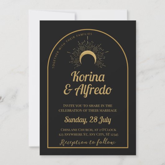 Invitation de mariage de la Lune céleste (Devant)
