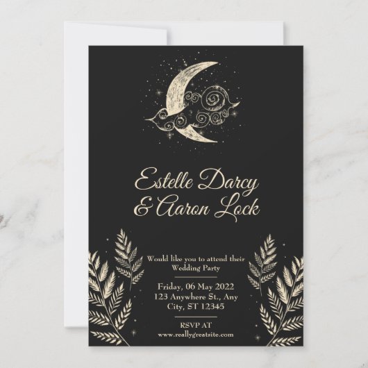Invitation de mariage de la Lune céleste (Devant)