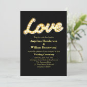 Invitation de mariage de la marque - noir (Debout devant)