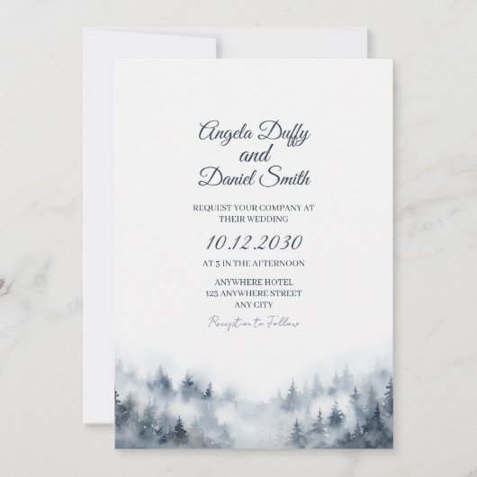 Invitation de mariage de la montagne brumeuse (Devant)