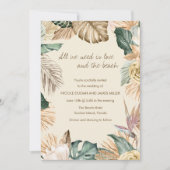 Invitation de mariage de la plage de feuilles trop (Devant)