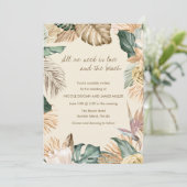 Invitation de mariage de la plage de feuilles trop (Debout devant)