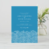 Invitation de mariage de la plage de Waves Ocean (Debout devant)