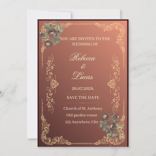 Invitation de mariage de luxe (Devant)