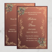 Invitation de mariage de luxe (Devant / Derrière)