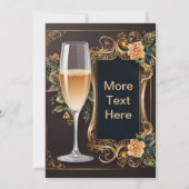 Invitation de mariage de luxe avec verre de champa (Dos)