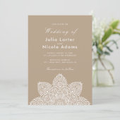 Invitation de mariage de luxe métallique géométriq (Debout devant)