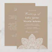 Invitation de mariage de luxe métallique géométriq (Devant / Derrière)