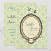 Invitation de mariage de modèle de masque Vintage (Devant / Derrière)