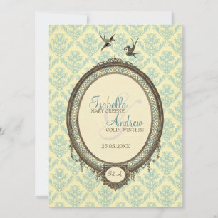 Invitation de mariage de modèle de masque Vintage