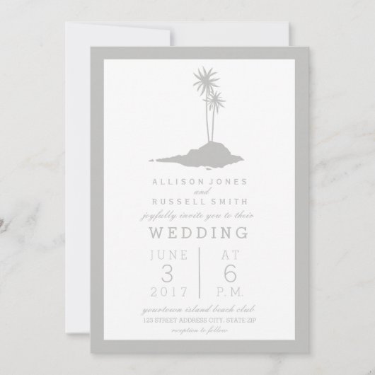 Invitation de mariage de Modern Island Beach - Gre (Devant)
