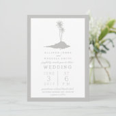 Invitation de mariage de Modern Island Beach - Gre (Debout devant)