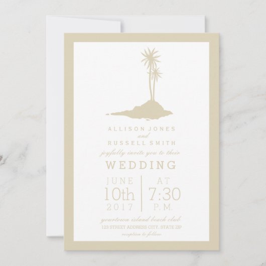 Invitation de mariage de Modern Island Beach - Sab (Devant)
