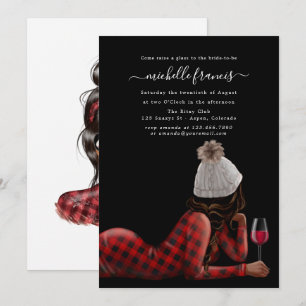 Invitation de mariage de Noël à carreaux rouges de