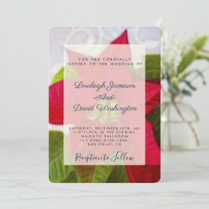 Invitation de mariage de Noël au poinsettia