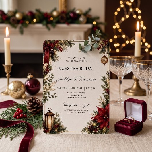 Invitation de mariage de Noël de luxe 