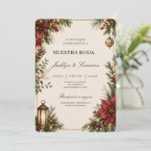 Invitation de mariage de Noël de luxe (Debout devant)